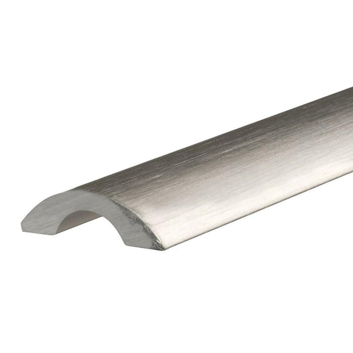 Frameless Shower Door Threshold – Brushed Nickel, Half - Round - Reflect Window & Door