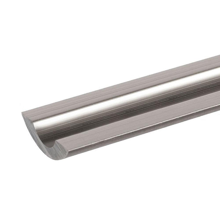 Frameless Shower Door Threshold – Brushed Nickel, Half - Round - Reflect Window & Door