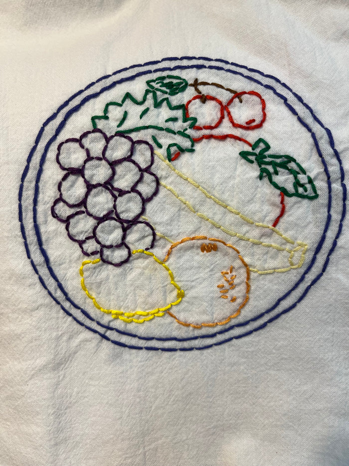 Millie's Tea Towels, Hand Embroidered: Fruits & Vegetables (8 to choose from)