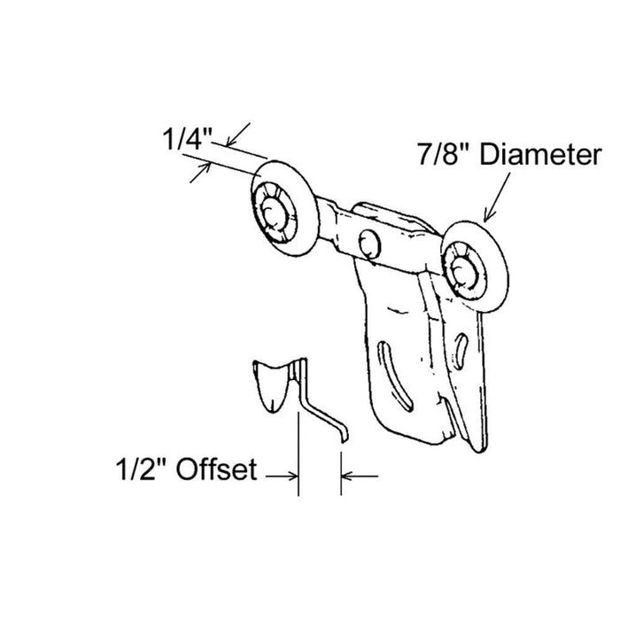 Acme Closet Door 7/8" Tandem Nylon Roller - Reflect Window & Door