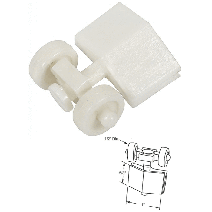 Closet/Wardrobe Door Roller with 1/2" Flat Edge Roller for Acme Closet Doors - Reflect Window & Door