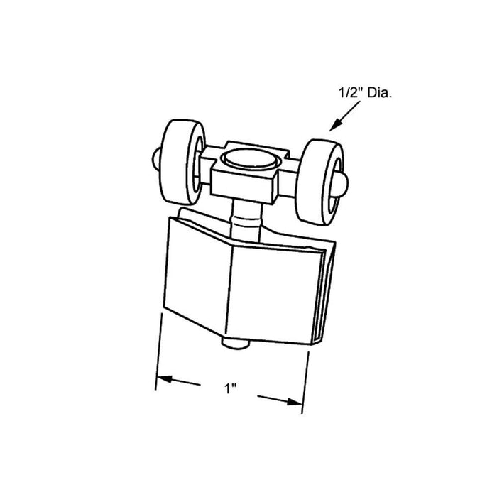 Acme Closet Door Roller with 1/2" Flat Edge Roller - Reflect Window & Door