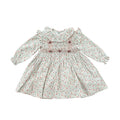 Alba Floral Long Sleeve Handsmocked Dress