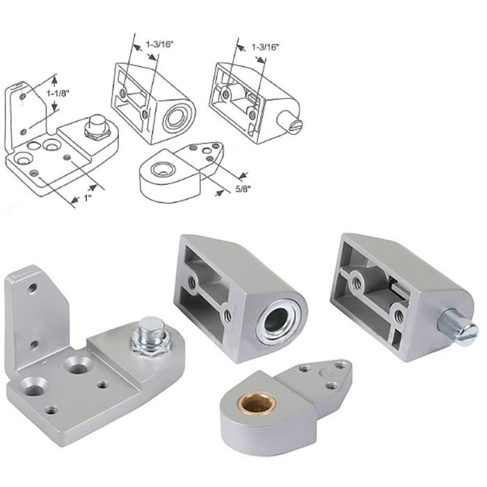Amarlite Style Commercial Aluminum Store Front Door Pivot Set - Left - Reflect Window & Door