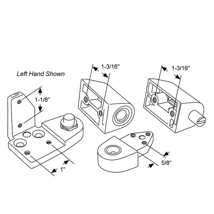 Amarlite Left Hand Pivot Set for Commercial Storefront Doors - Reflect Window & Door