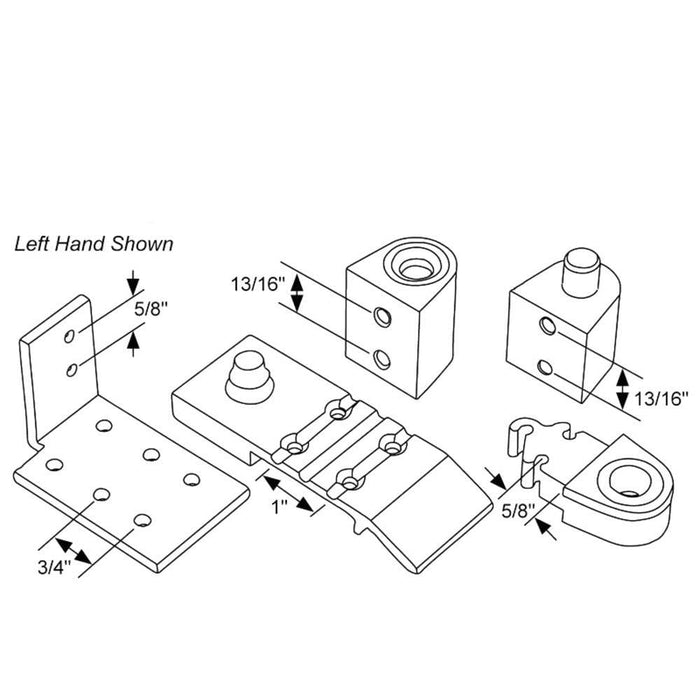 Aldora Style Left - Hand Commercial Door Pivot Set - Reflect Window & Door