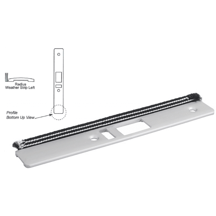 Radius Face Plate With Weatherstrip for Commercial Aluminum Store Front Left Hand Latch Lock - Reflect Window & Door