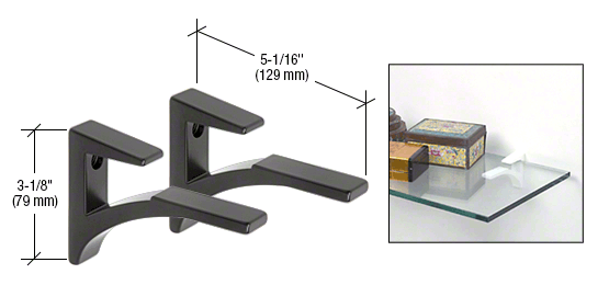 Aluminum Shelf Bracket for 3/8" to 1/2" Glass - Reflect Window & Door