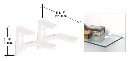 Aluminum Shelf Bracket for 3/8" to 1/2" Glass - Reflect Window & Door