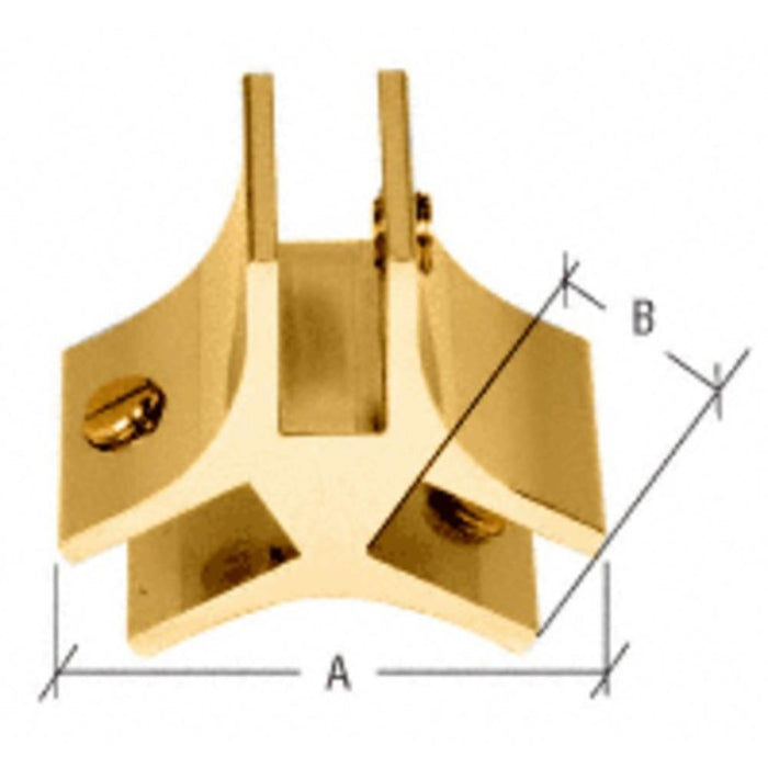 Anodized 3 - Way 120° Connector for 3/8" Glass - Reflect Window & Door