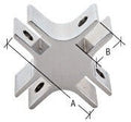 Anodized 4 - Way Connector for 3/4" Glass Panels - Reflect Window & Door