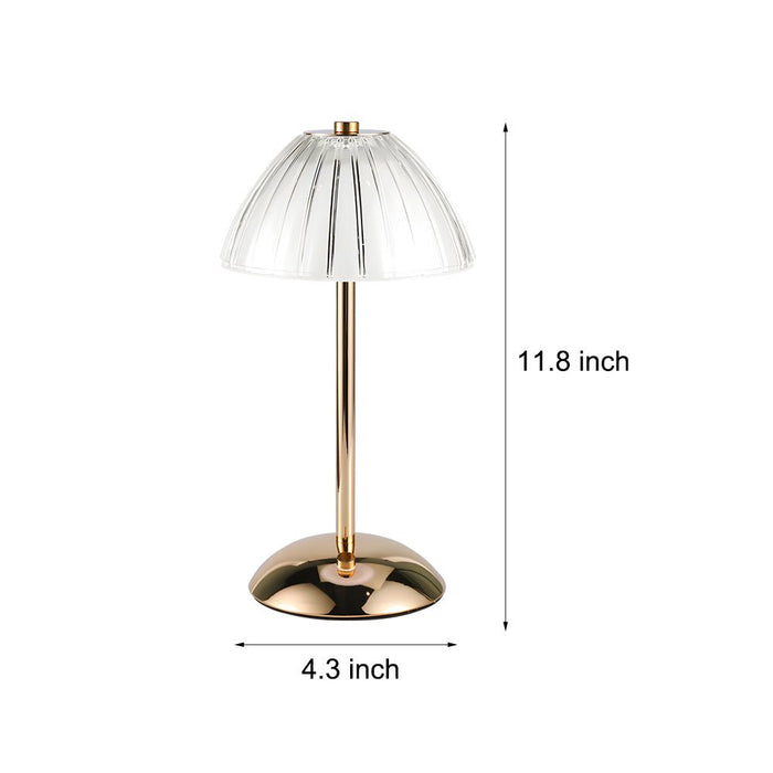 Battery Operated LED Brushed Brass Metal Table Lamp detail view 7