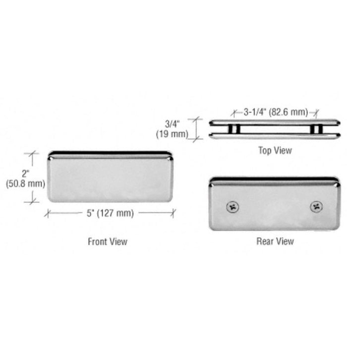 Beveled 180° Glass - to - Glass Clamps for Frameless Showers - Reflect Window & Door