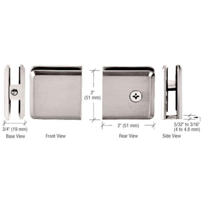 Beveled Hole - in - Glass Style Wall Mount Heavy - Duty Glass Clamp - Reflect Window & Door