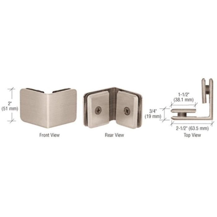 Beveled Style 90 Degree Glass - to - Glass Clamp - Reflect Window & Door