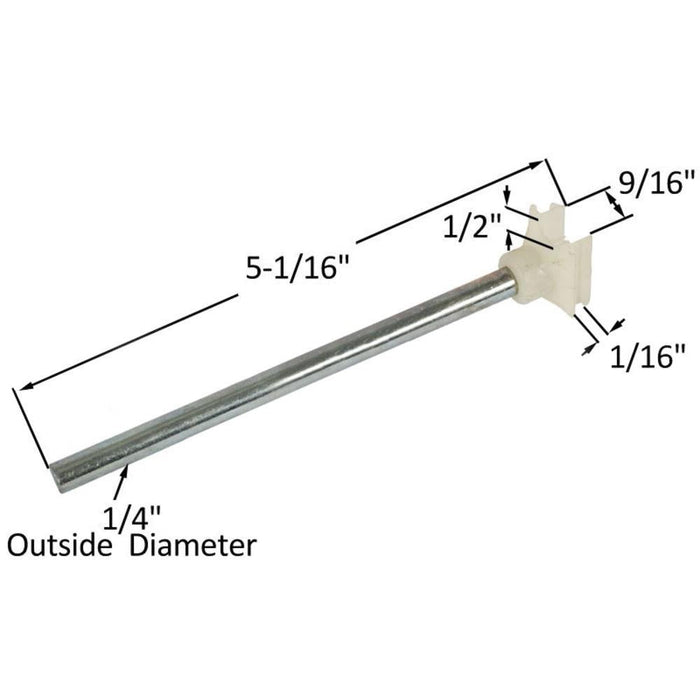 Bi - Fold Closet Door 1/4" Top Guide Rod with 19/32" Cap - Reflect Window & Door