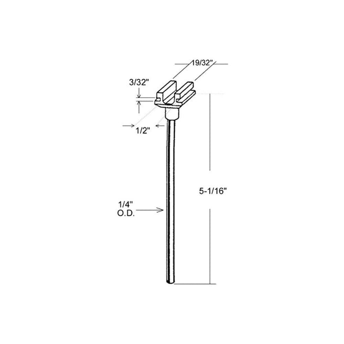 Bi - Fold Closet Door 1/4" Top Guide Rod with 19/32" Cap - Reflect Window & Door