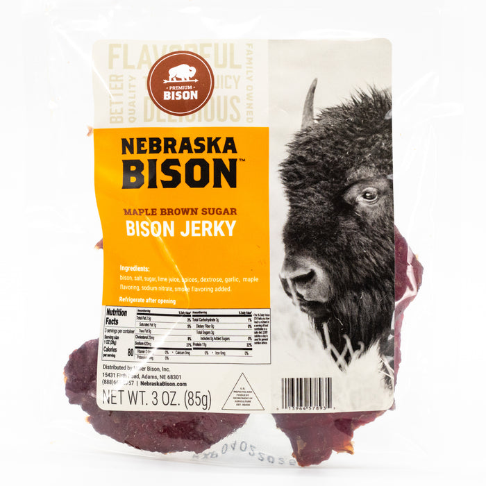 Bison Maple Brown Sugar Jerky | 3 oz | Pack of 2 | Nebraska Bison