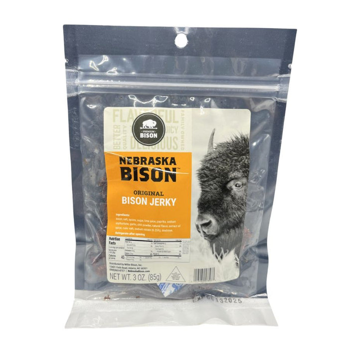 Bison Original Jerky | Original Flavor | 3 oz | Pack of 2 | Nebraska Bison