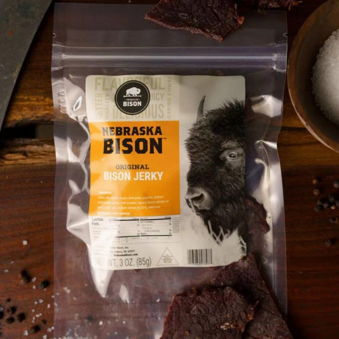 Bison Original Jerky | Original Flavor | 3 oz | Pack of 2 | Nebraska Bison