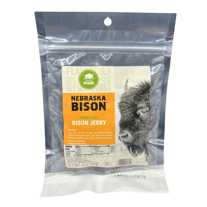 Bison Teriyaki Jerky | Teriyaki Flavor | 3 oz | Pack of 2 | Nebraska Bison