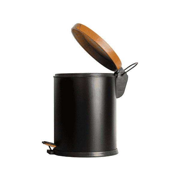 trash can contents and components flat lay