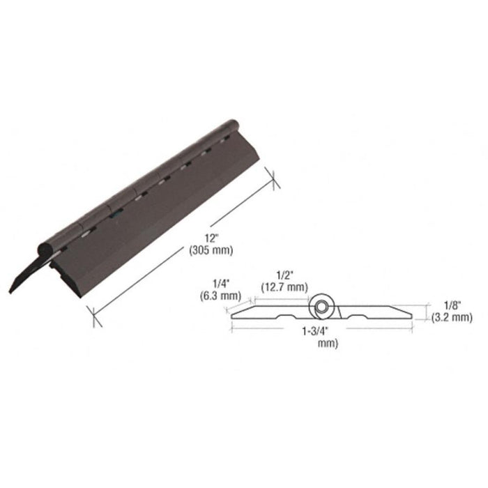 Black Acrylic 12" Continuous Hinge - Reflect Window & Door