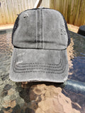 Black criss cross ponytail hat