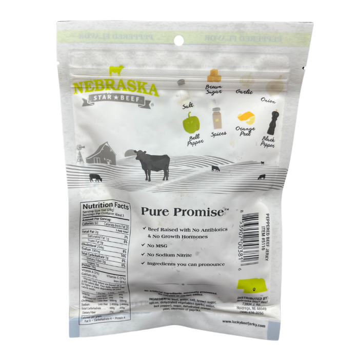 Black Pepper Beef Jerky | Pack of 2 | 3 oz | Nebraska Star Beef
