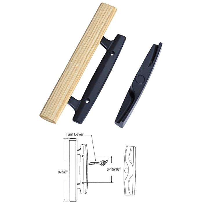 Sliding Glass Patio Door Wood Mortise-Style Handle 3-15/16" Screw Holes - Reflect Window & Door