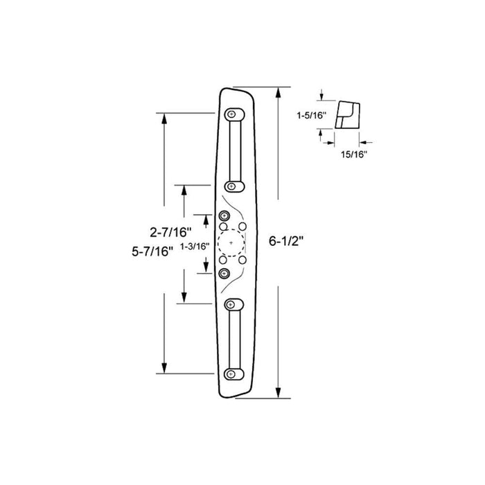 Sliding Glass Patio Door Wood Mortise - Style Handle 3 - 15/16" Screw Holes - Reflect Window & Door