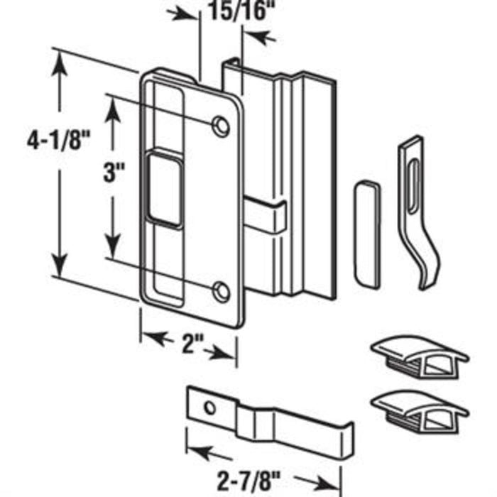 Sliding Patio Screen Door Latch and Pull with 3" Screw Holes for Columbia Supreme Series Doors - Reflect Window & Door