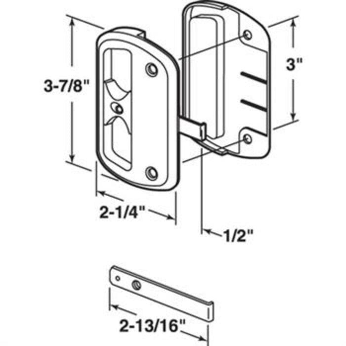 Sliding Patio Screen Latch and Pull with 3" Screw Holes - Reflect Window & Door