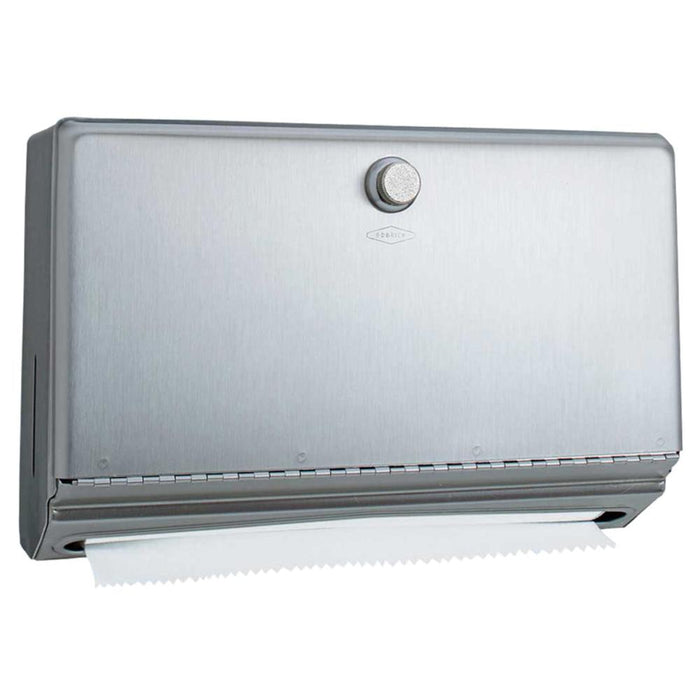 Bobrick B2621 ClassicSeries Paper Towel Dispenser w/ Knob Latch Surface Mounted - Satin - Prestige Distribution