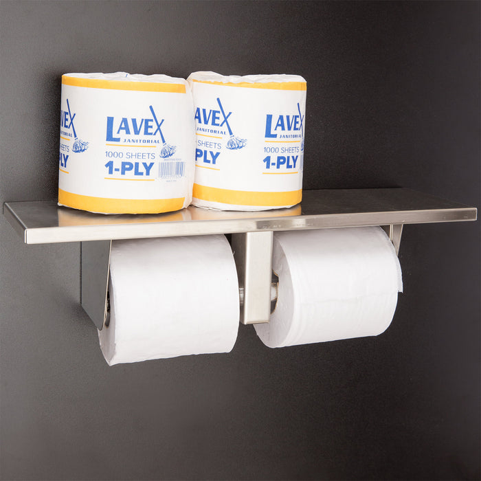 Bobrick B2840 Toilet Paper Dispenser & Utility Shelf Surface Mounted - Satin - Prestige Distribution