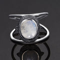 Boho 925 Silver Natural Moonstone Ring
