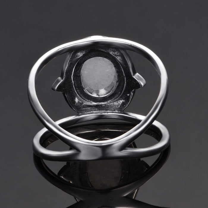 Boho 925 Silver Natural Moonstone Ring