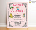 Book Themed Baby Shower - Late Night Diaper Sign