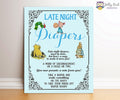 Book Themed Baby Shower - Late Night Diaper Sign