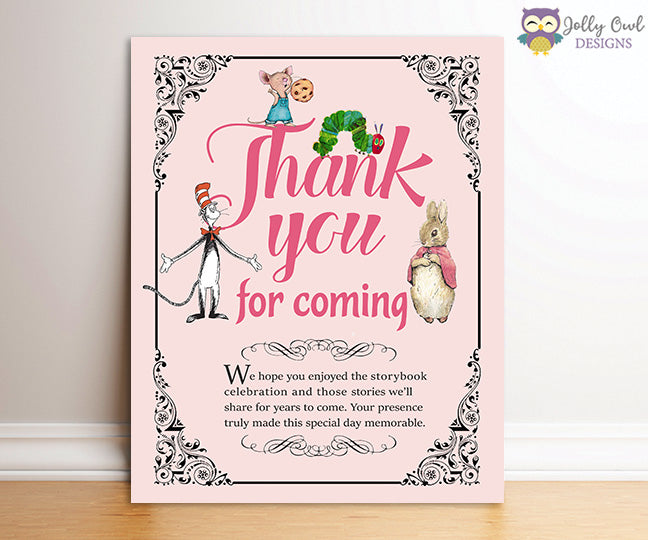 Book Themed Baby Shower - Thank You for Coming