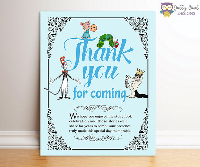 Book Themed Baby Shower - Thank You for Coming