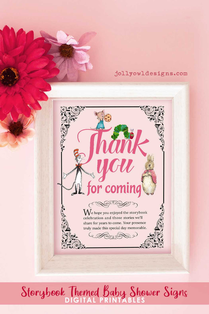 Book Themed Baby Shower - Thank You for Coming