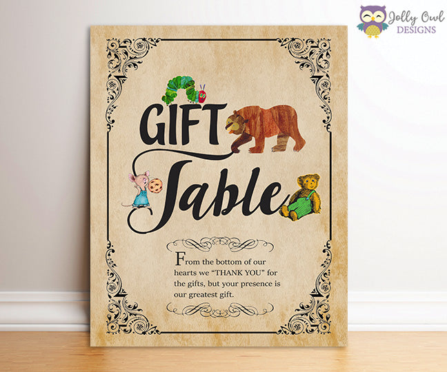 Book Themed Baby Shower Party Sign - Gift Table
