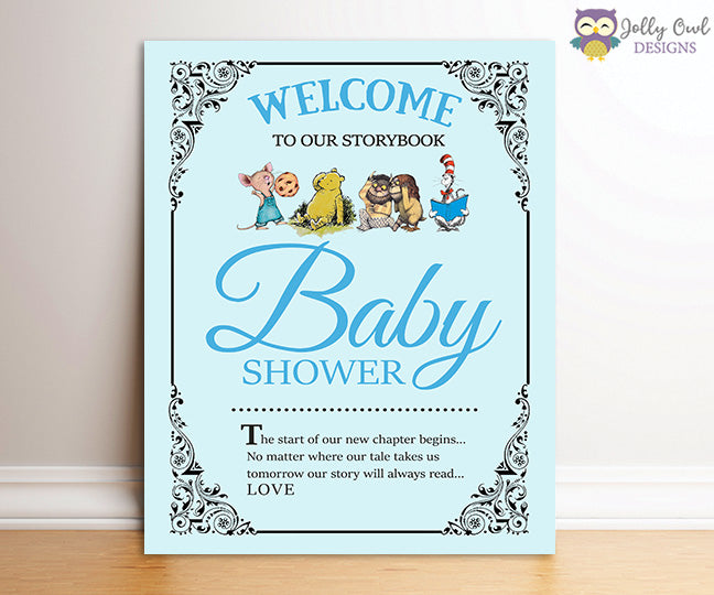 Book Themed Baby Shower Party Sign - Welcome Sign