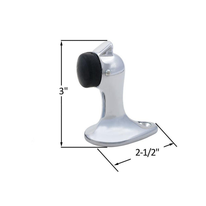 Brass Floor Mounted Door Stop – Chrome Finish - Reflect Window & Door