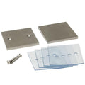 Brushed Stainless Square In - line Mall Clip for Glass Mounting - Reflect Window & Door