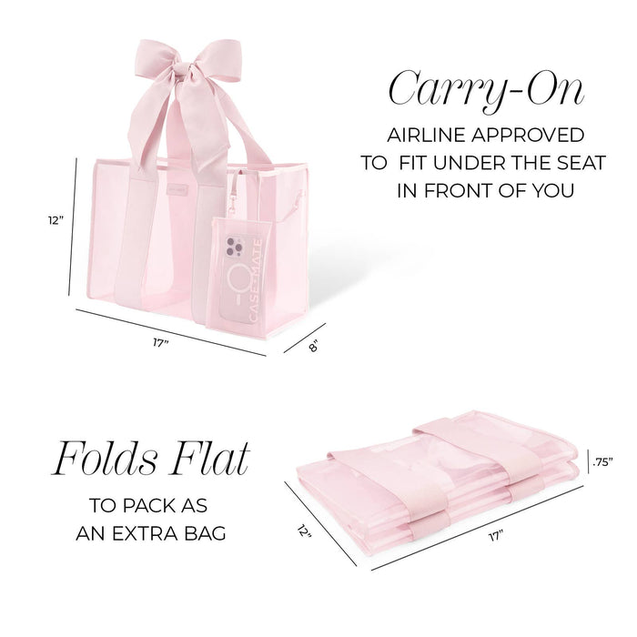 CASE-MATE | Ballet Pink Bow Beach Tote w/ Phone Pouch