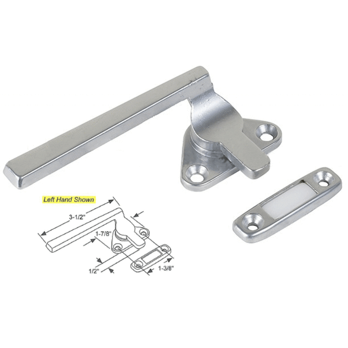Casement and Awning Window Security Cam Handle with 1-3/8" Screw Holes - Left Hand - Reflect Window & Door