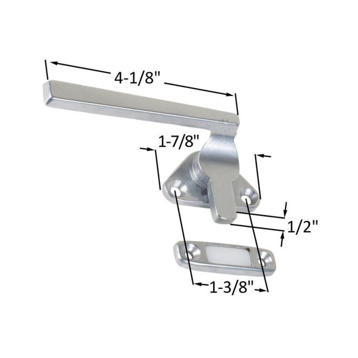 Casement Window Security Handle – Left Hand, 1 - 3/8" Screw Holes - Reflect Window & Door