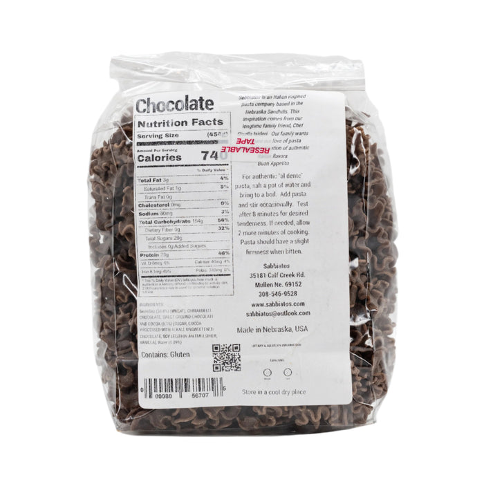 Chocolate Noodles | Gigli | 16 oz | Pack of 2 | Sabbiatos